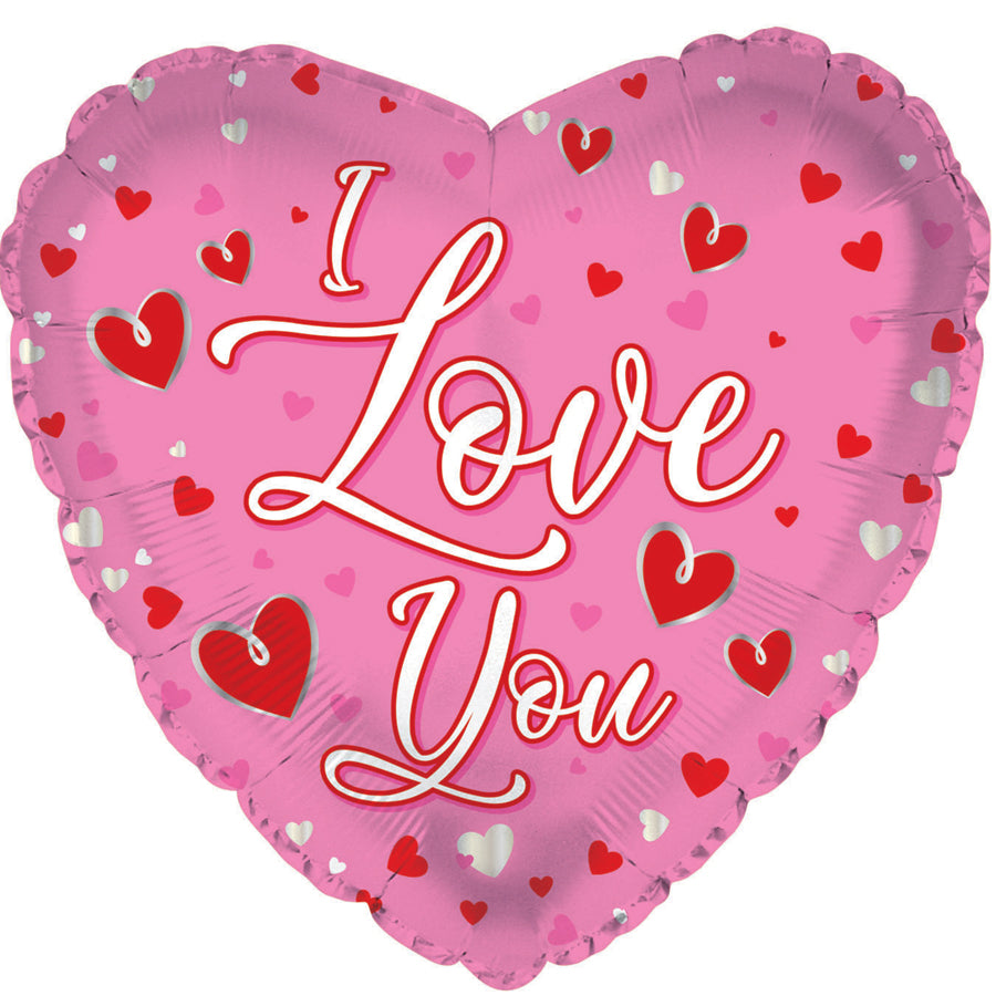 Pink I Love You Script Heart