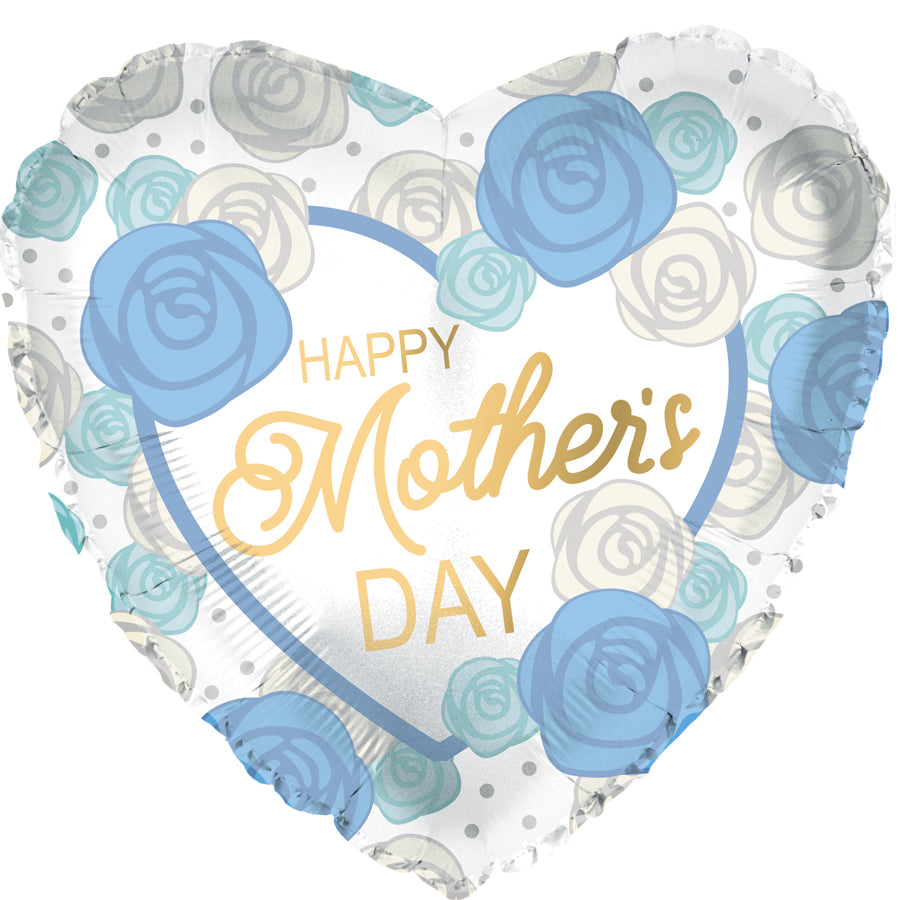 Happy Mother's Day Blue & Silver Roses