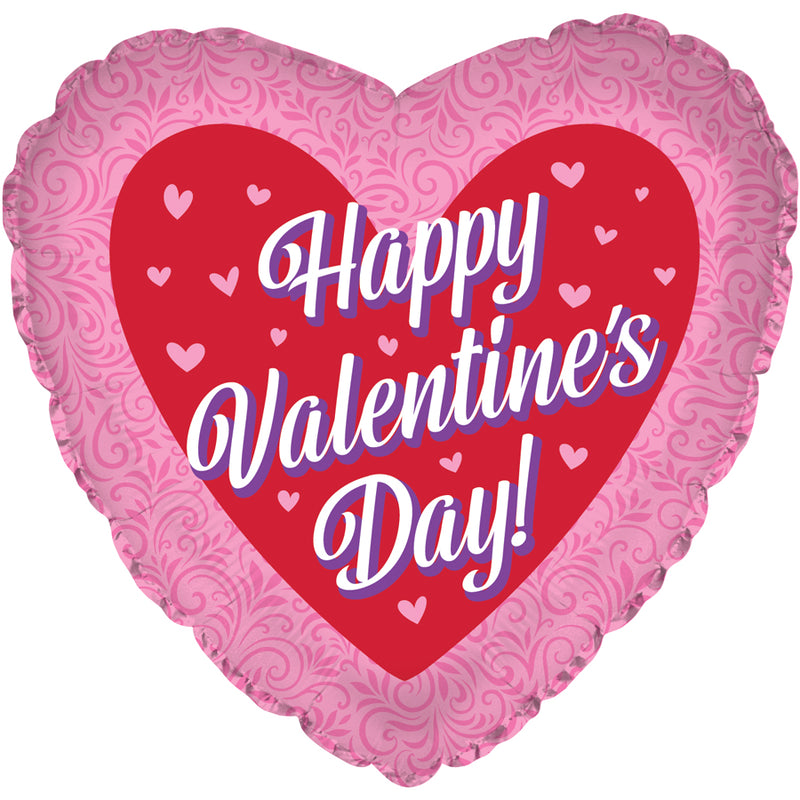 Happy Valentine's Day Pink Swirl