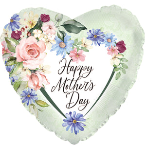 Happy Mother's Day Floral Heart