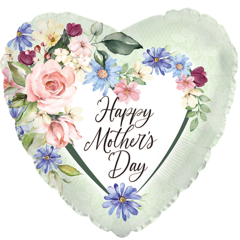 Happy Mother's Day Floral Heart