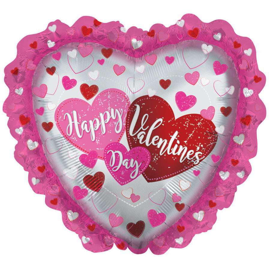 Happy Valentine's Day 3 Heart Ruffle
