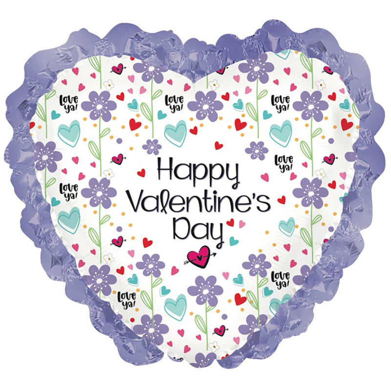 Happy Valentine's Day Purple Ruffle