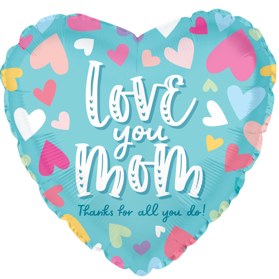 Love You Mom Light Blue Heart