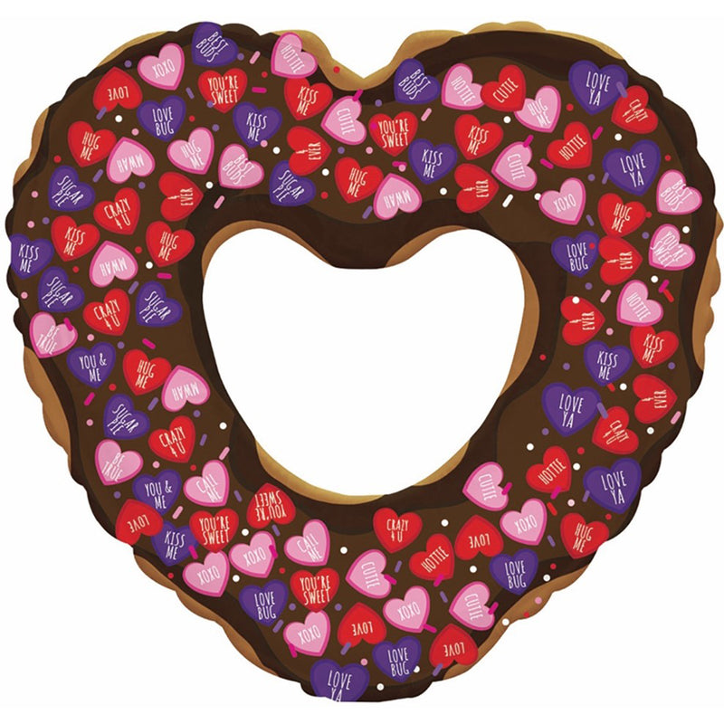 Love Chocolate Donut Heart with Heart Hole