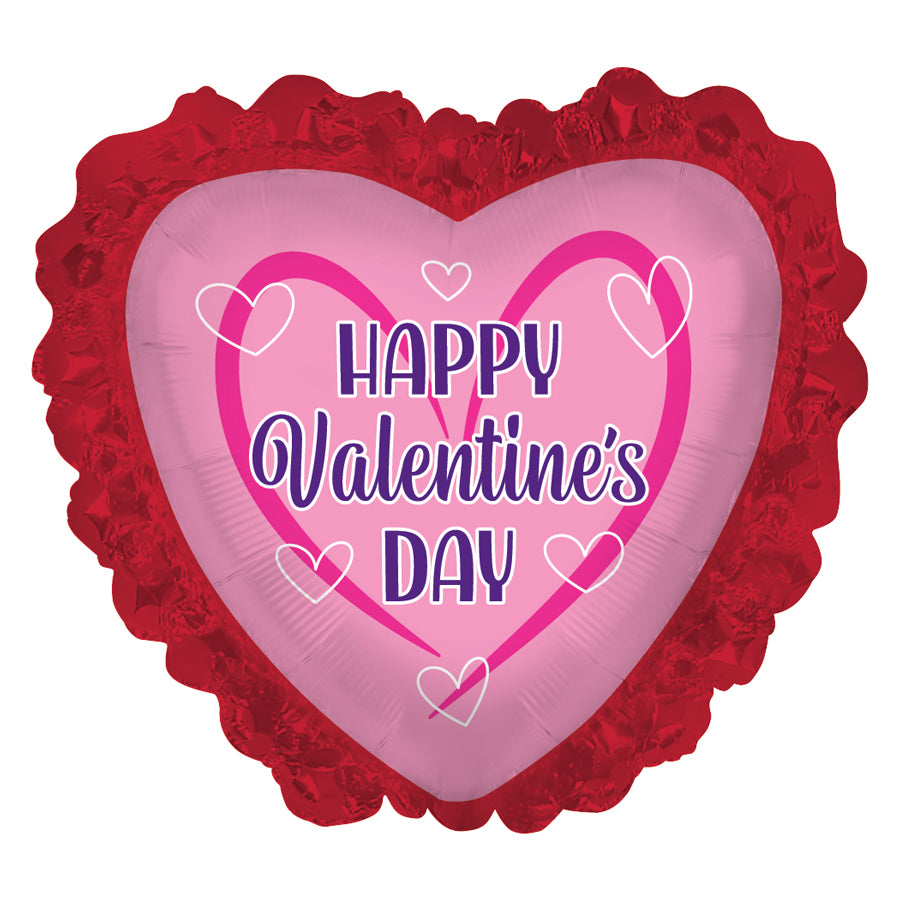 Happy Valentine's Day Hearts Around Ruffle