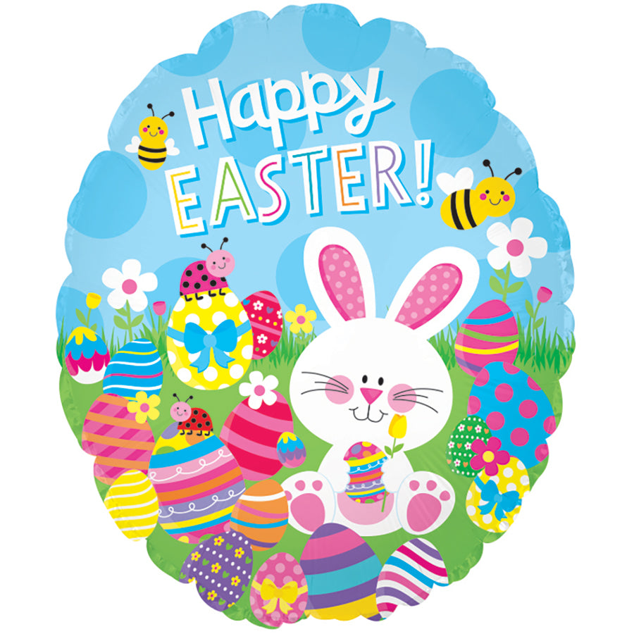Happy Easter Bunny & Bees Egg Shape