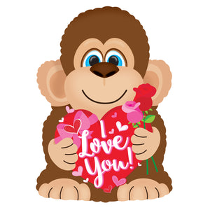 I Love You Monkey Holding Roses