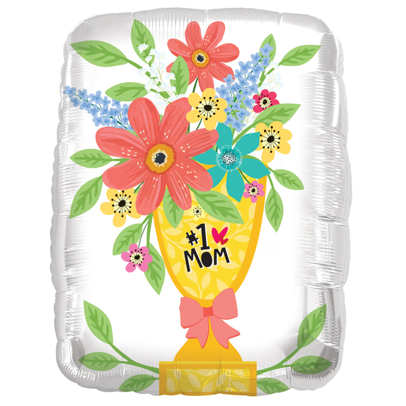 #1 Mom Floral Vase