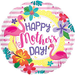 Happy Mother's Day Flamingo Air-Filled Stick Balloon