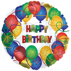 Happy Birthday Patterned Balloons