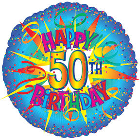 Happy 50th Birthday Blue Burst