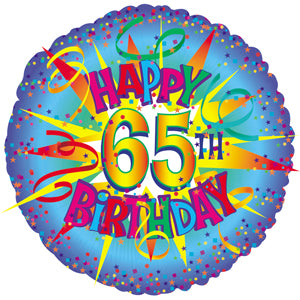 Happy 65th Birthday Blue Burst