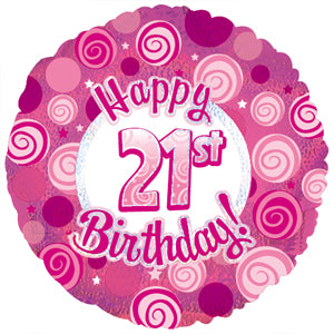 Happy 21st Birthday Pink Dazzle