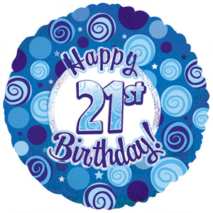 Happy 21st Birthday Blue Dazzle
