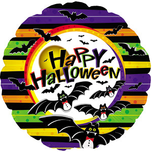Vampire Bats Happy Halloween Air-Filled Stick Balloon