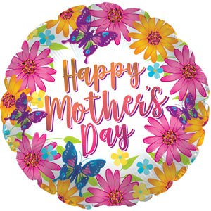 Happy Mother's Day Monarch Butterfly Air-Filled Stick Balloon