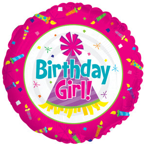 Birthday Girl Air-Filled Stick Balloon