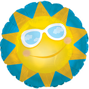 Sun with Glasses Air-Filled Stick Balloon