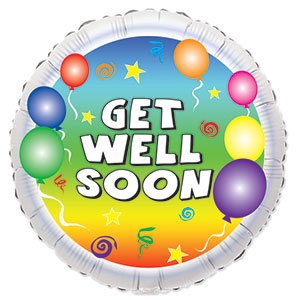 Get Well Party Balloons Air-Filled Stick Balloon
