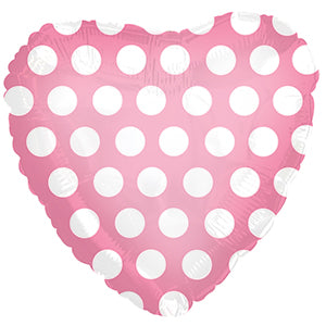 Pink with White Polka Dots Heart