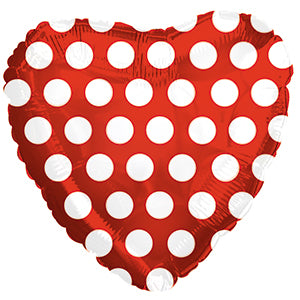 Red with White Polka Dots Heart