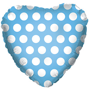 Blue with White Polka Dots Heart