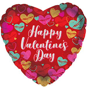 Happy Valentine's Day Textured Hearts