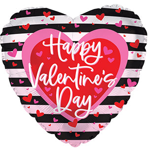 Happy Valentine's Day Black Stripes