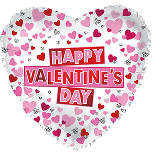 Happy Valentine's Day Red & Pink Hearts