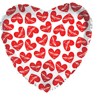 All Over Red Hearts Air-Filled Stick Balloon