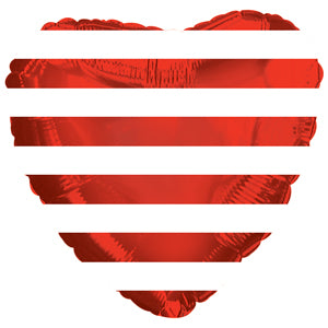 Red & White Stripped Heart