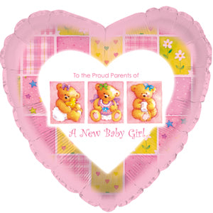 A New Baby Girl Patchwork Air-Filled Stick Balloon