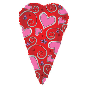 Pink Heart Pattern Skinny Heart