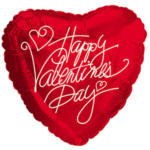 Happy Valentine's Day Handwritten Air-Filled Stick Balloon