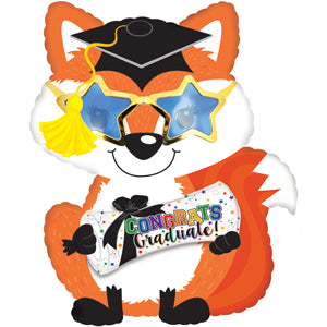 Congrats Graduate Fox with Diploma