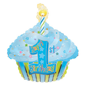 1st Birthday Blue Cupcake