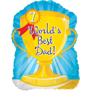 World's Best Dad Trophy Air-Filled Stick Balloon