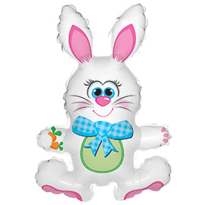 Plaid Bow Bunny Air-Filled Stick Balloon