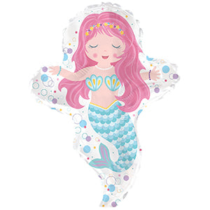 Mermaid Girl Air-Filled Stick Balloon