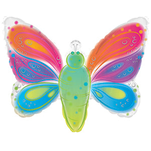 Watercolor Butterfly Air-Filled Stick Balloon
