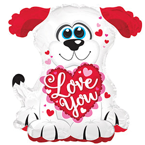 Love You Doggie Air-Filled Stick Balloon