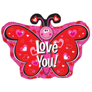 Butterfly Butterfly Love You! - Air-Filled Stick Balloon