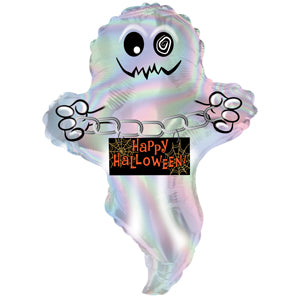 Happy Halloween Irridescent Ghost Air-Filled – CTI Balloons