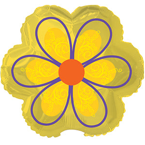 Yellow Flower with Swirls