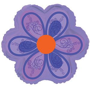 Purple Flower with Swirls