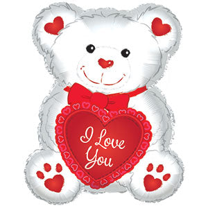 I Love You White and Red Teddy