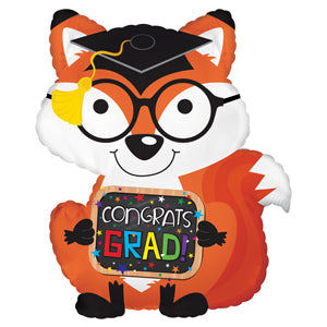 Grad Fox w/ Round Glasses
