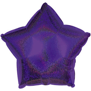 Purple Dazzle Star Air-Filled Stick Balloon