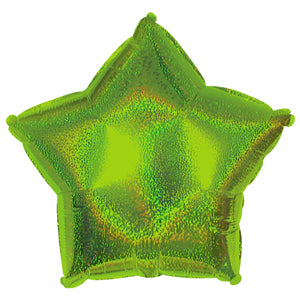 Lime Green Dazzle Star Air-Filled Stick Balloon